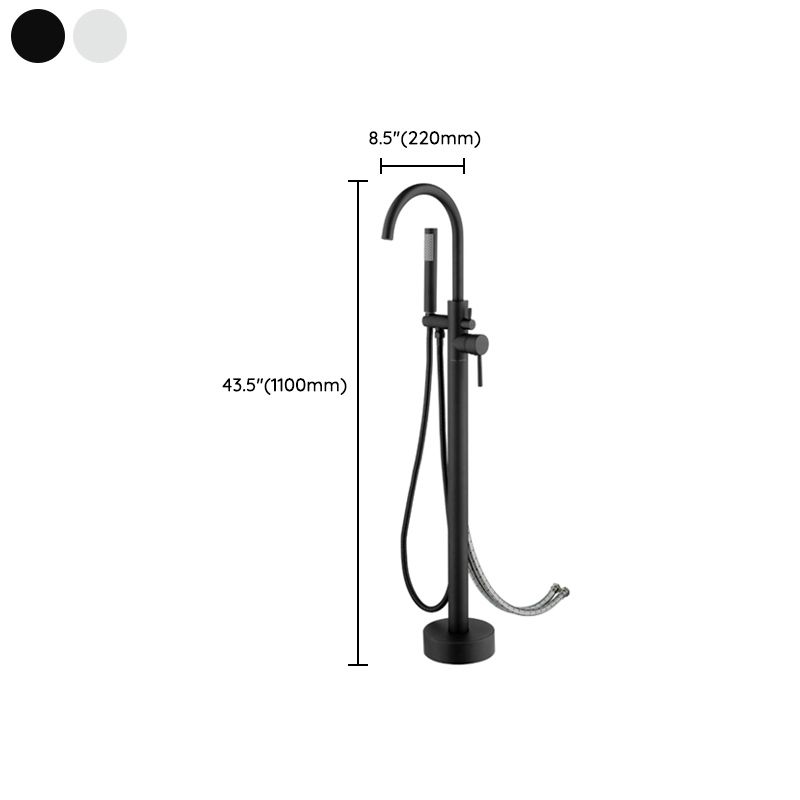 Modern Free Standing Tub Filler Faucet Copper with Handheld Shower Tub Filler