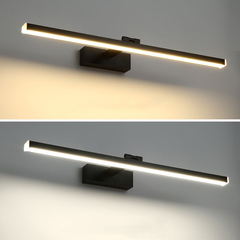 Lámpara lineal lámpara de luz contemporánea led de aluminio baños de pared lámpara de luz en negro