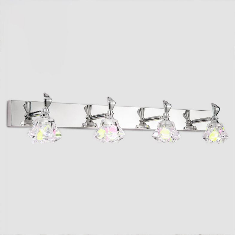 Modern Geometric Vanity Lighting Fixtures Crystal Multi Lights Vanity Wall Sconce