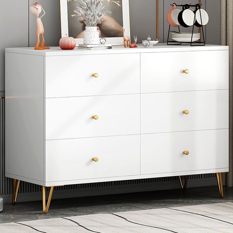 Living Room Engineered Wood Buffet Modern White Buffet Stand with Drawers