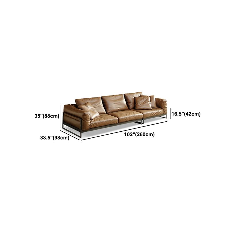 Square Arm Sofa  Modern Sofa 38.58" D x 34.64" H Sofa with  Pillow