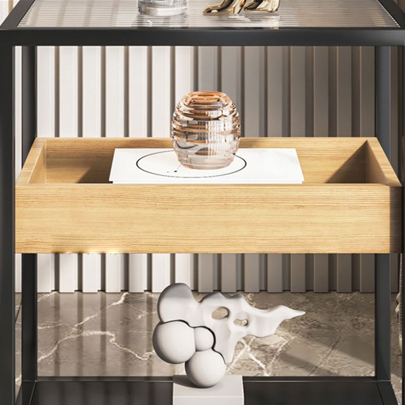 Open Storage Bedside Cabinet Modern Bed Nightstand for Bedroom