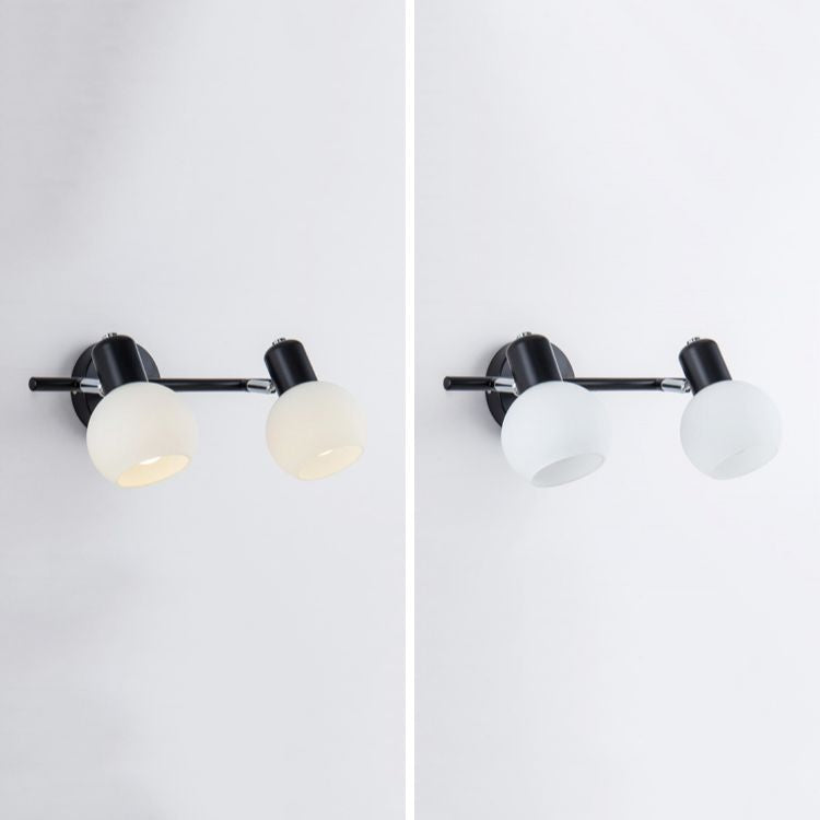 Glass Bowl Shape Wall Lights Modern Style Wall Mount Fixture for Shower Room