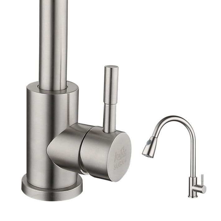 Contemporary High Arch Kitchen Sink Faucet 304 Stainless Steel Swivel Spout Faucet