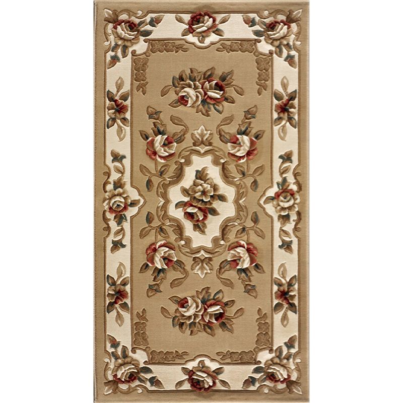 Shabby Chic Bedroom Rug Multi Colored Flower Printed Indoor Rug Synthetics Non-Slip Pet Friendly Area Carpet