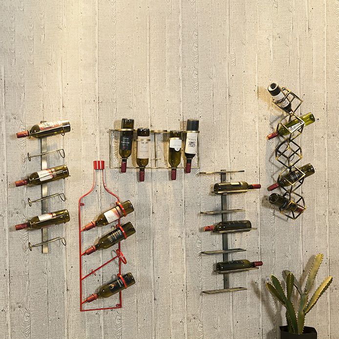 Metal Wall Mounted Wine Bottle Rack Industrial Bottle Holder