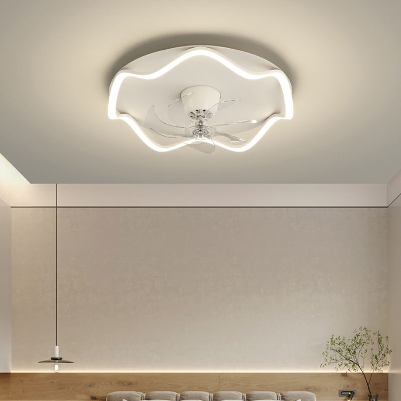 Modernism Single White Ceiling Fan Lamp LED Acrylic Ceiling Fan Light