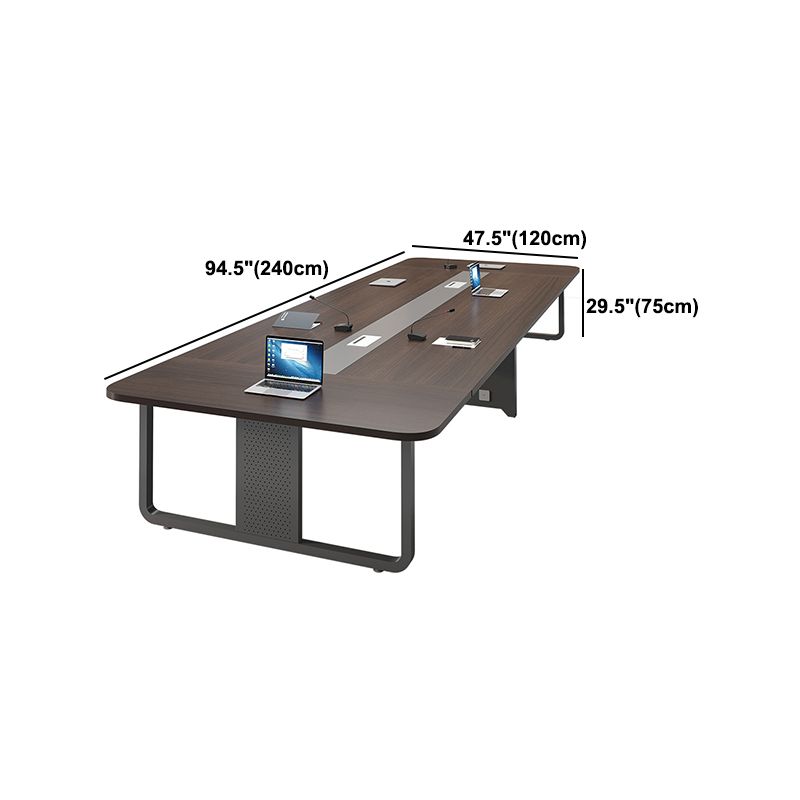 Manufactured Wood Rectangular Desk Modern Cable Management Office Desk