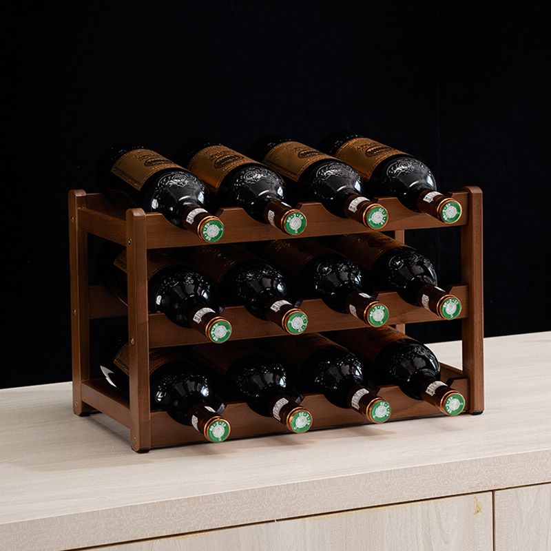 Modern Wine Rack Solid Wood Wine Bottle Rack for Living Room