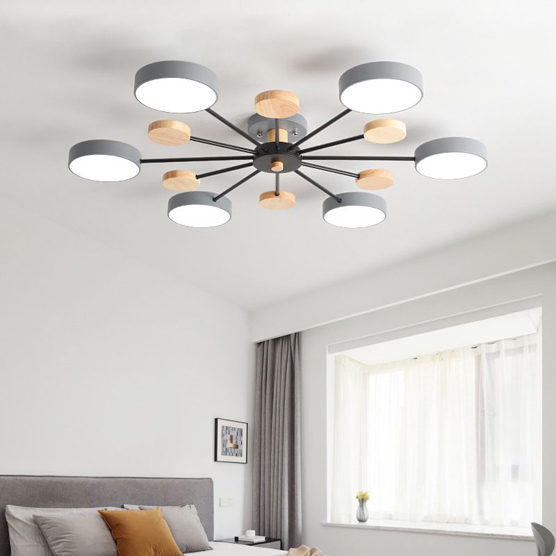 Modern 3/6/8-Light Flush Mount Lighting Metallic LED Ceiling Light