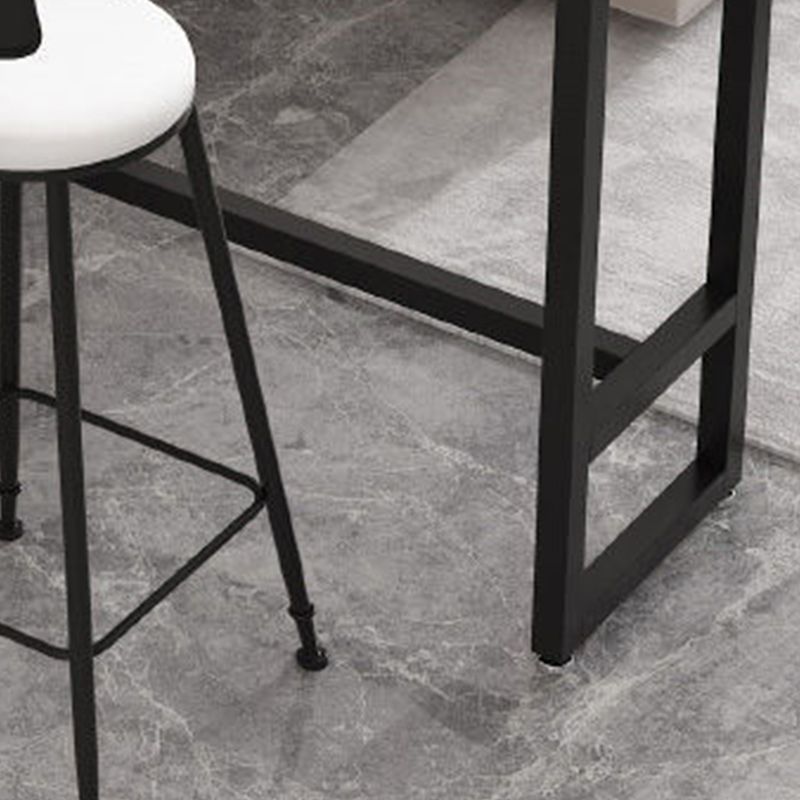 Modern Rectangle Bar Table Stone Top Bistro Table with Pedal Base