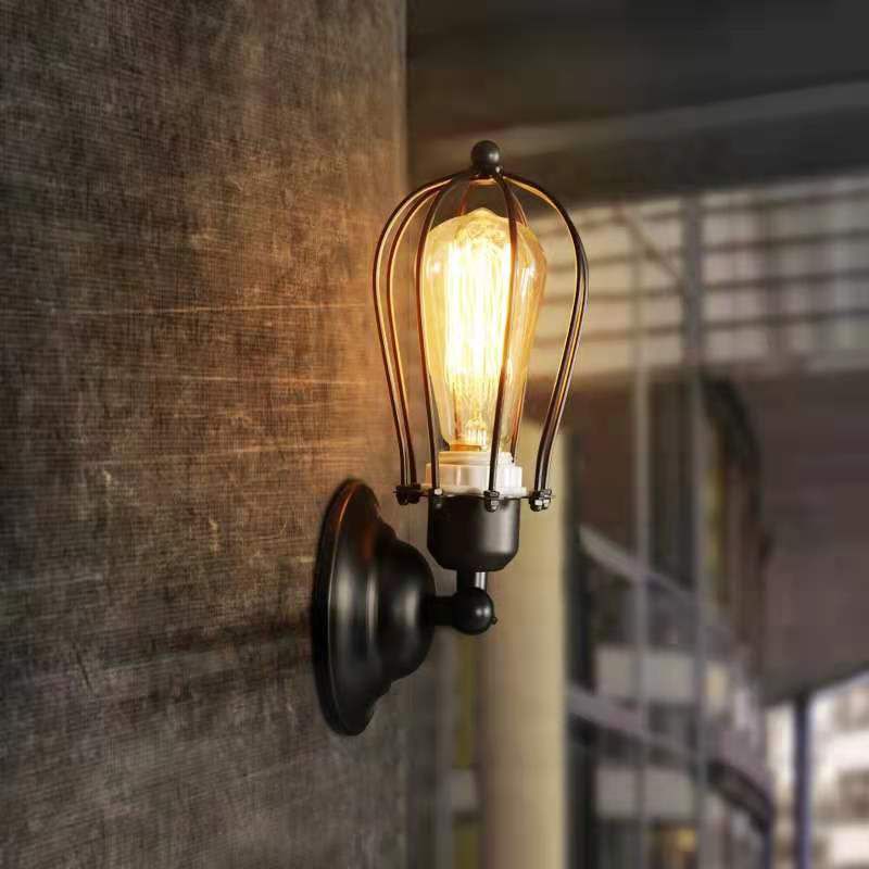 Metal Sconce Light Fixture Industrial Wall Sconce Lighting in Black Finish