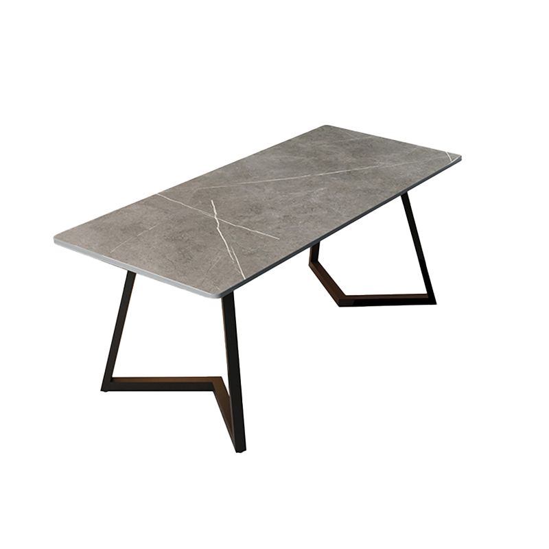 Grey/White Rectangular Writing Desk Bedroom Office Desk with Metal Legs