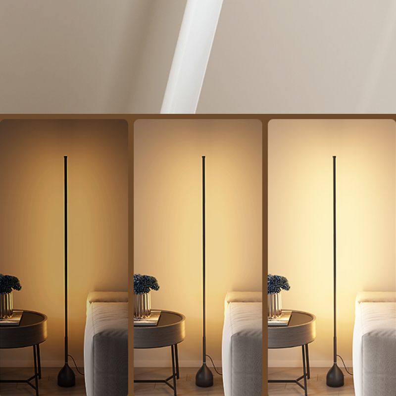 Modern Floor Light Strip Shape LED Floor Standing Lamp with Silica Gel Shade for Bedroom