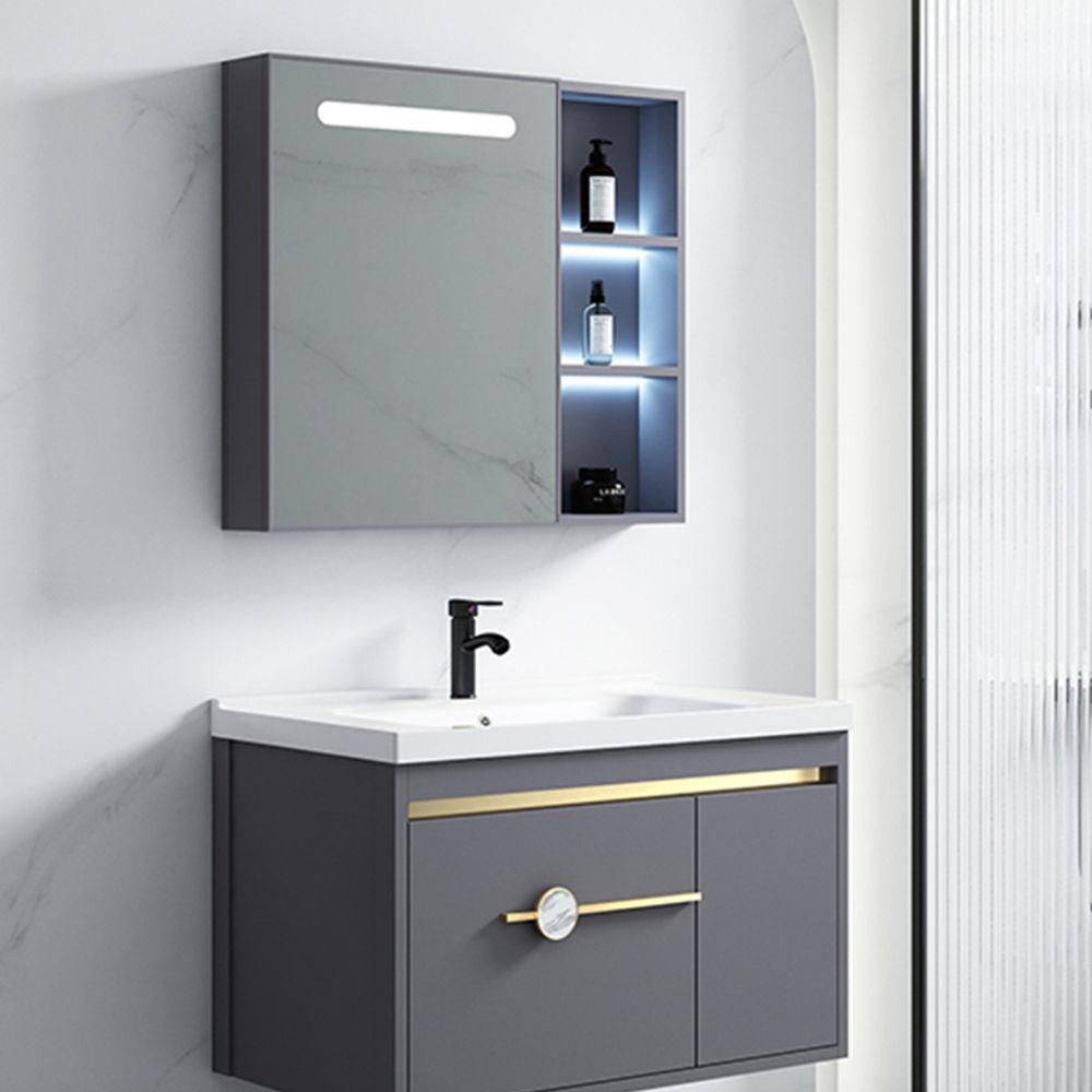 Glam Bathroom Vanity Set Wall Mount Faucet Included Bathroom Sink Vanity