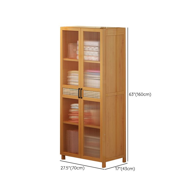 Freestanding Wood Wardrobe Modern Wardrobe with Legs and Shelves