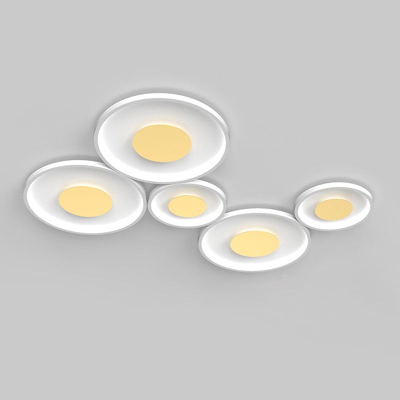 Modern Style Round Shape Flush Mount 5-Lights Acrylic Ceiling Light for Living Room