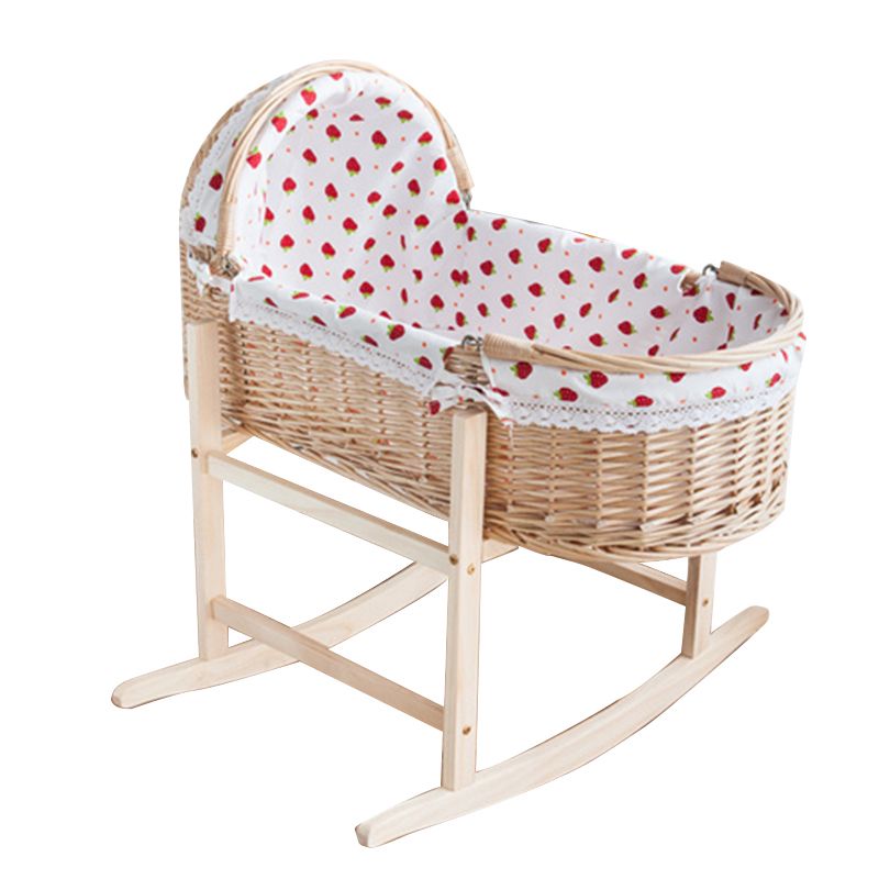 Oval Moses Basket Wicker Natural Moses Basket with Playpen for Newborn