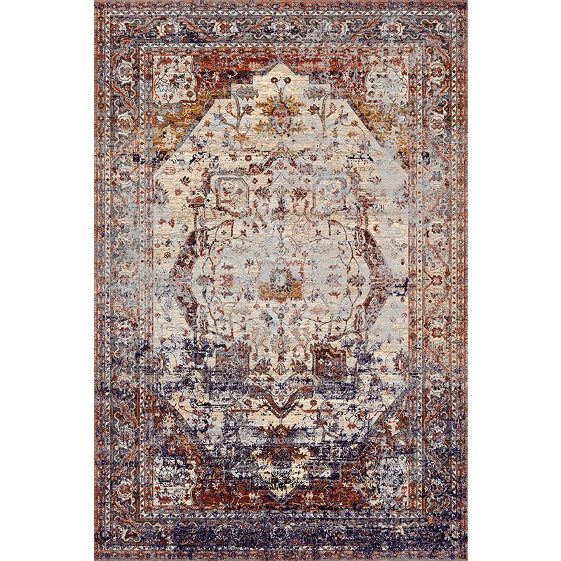 Elegant Multicolor Classic Carpet Polyester Ethnic Print Area Rug Stain Resistant Rug for Home Decor