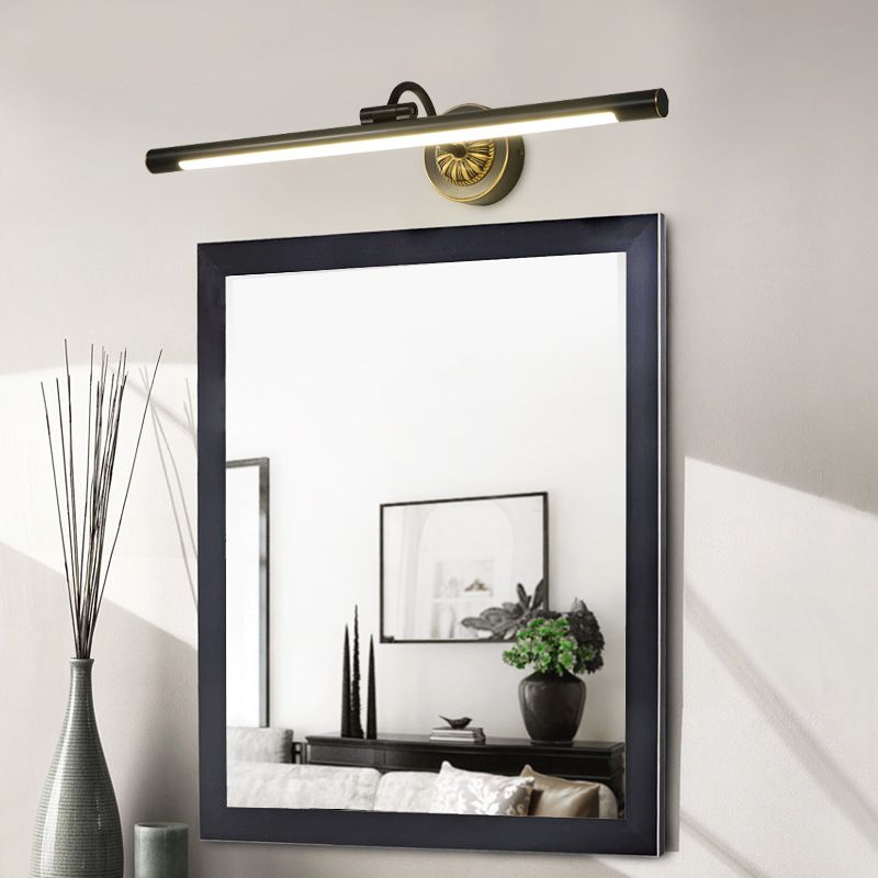 1-Light Linear Shade Wall Sconce Post-Modern Simple Style Mirror Wall Lighting