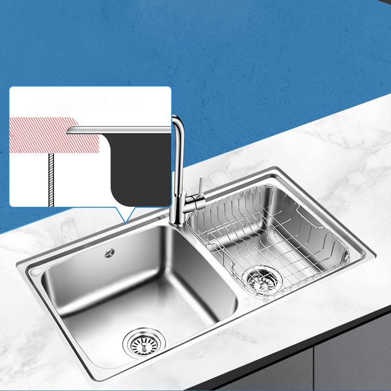 Classic Style Kitchen Sink Stainless Steel 1 Holes Kitchen Sink with Drain Strainer Kit