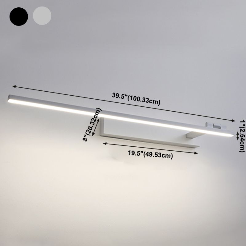 Metal lineal de la pared iluminación de la pared moderno espejo 1 lámpara de luz de pared ligera