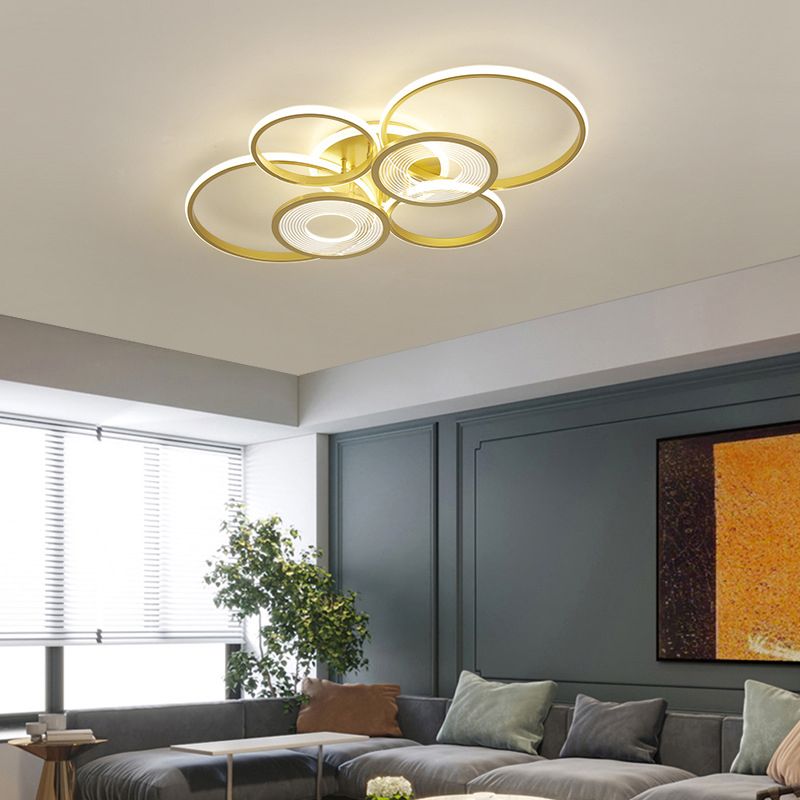 Modern Round Ceiling Mount Light Fixture Metal Multiple-Light Ceiling Light Fixture