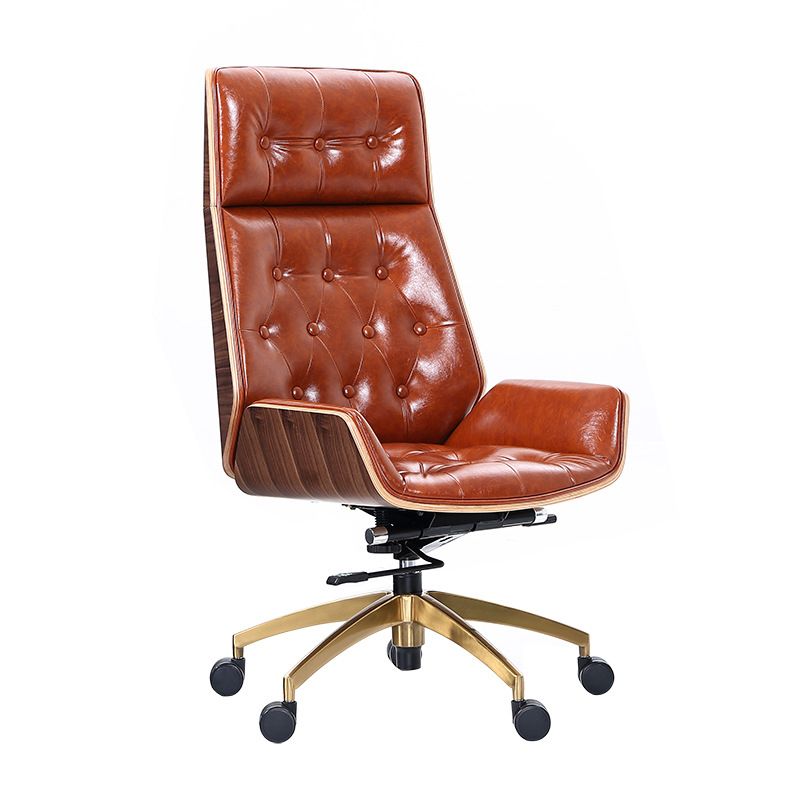 Modern Upholstered Executive Chair with Wheels Ergonomic Office Chair with High Back