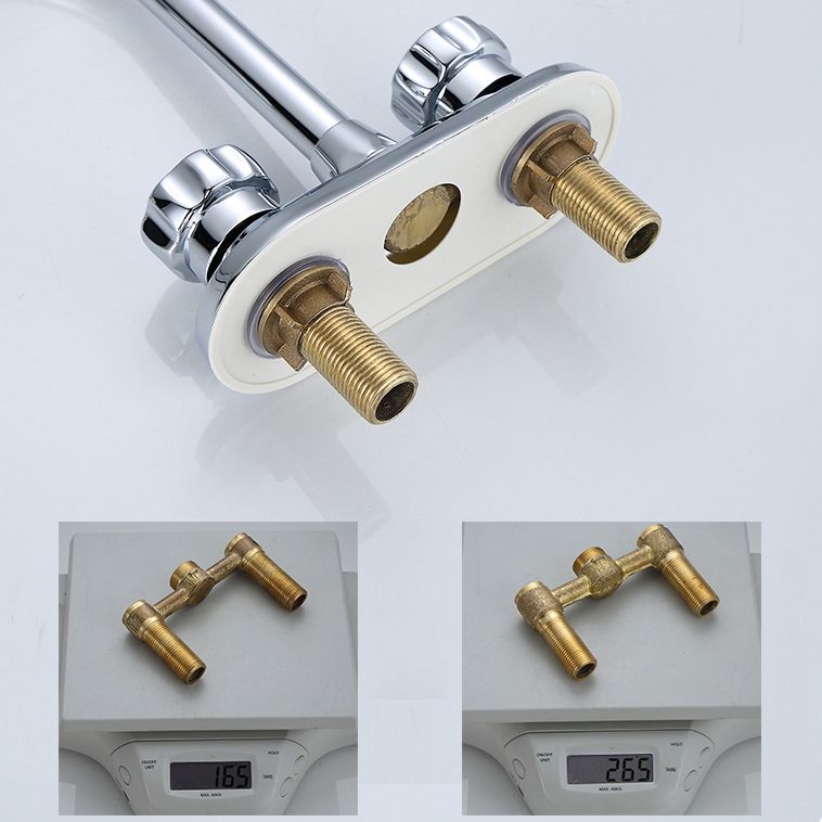 High-Arc Swivel Faucet Two Handles Brass Vessel Faucet for Bathroom