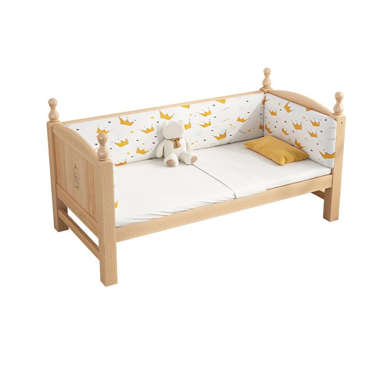 Solid Wood Kids Bed Gender Neutral Scandinavian No Theme Toddler Bed with Guardrail