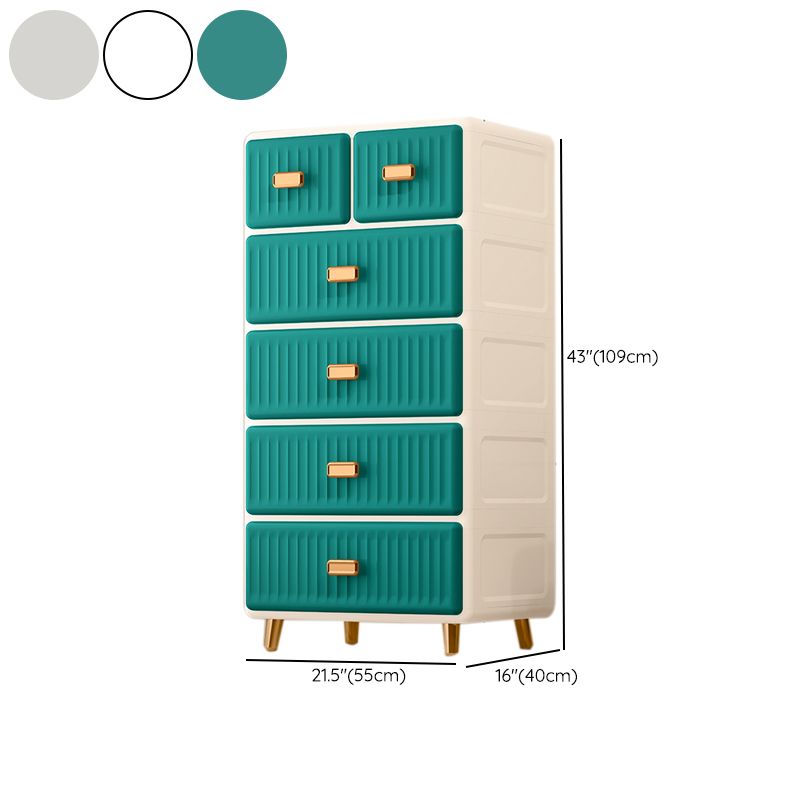 Modern Kids Dressers Vertical Plastic Nursery Dresser with Drawers for Home