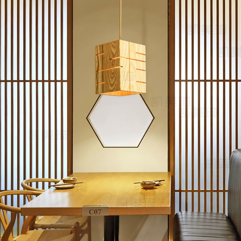 Lampada a ciondolo a 1 ristorante a testa moderna BEIGE BEIPPLICE LIGHT APPLICA