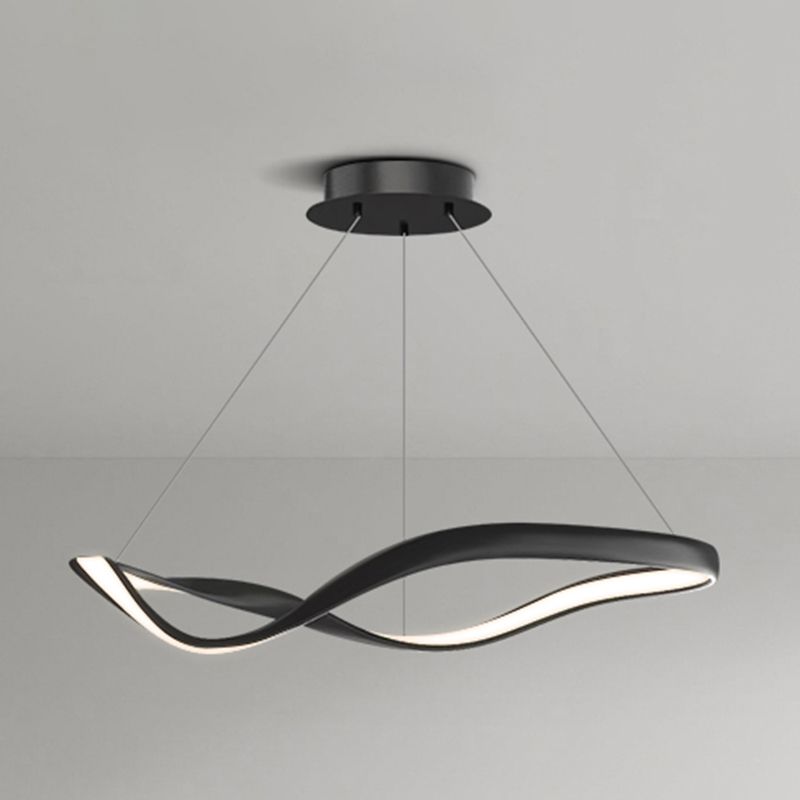 Dark Black Modern LED Kitchen Island Fixture Aluminum Modern Ceiling Pendant Lighting