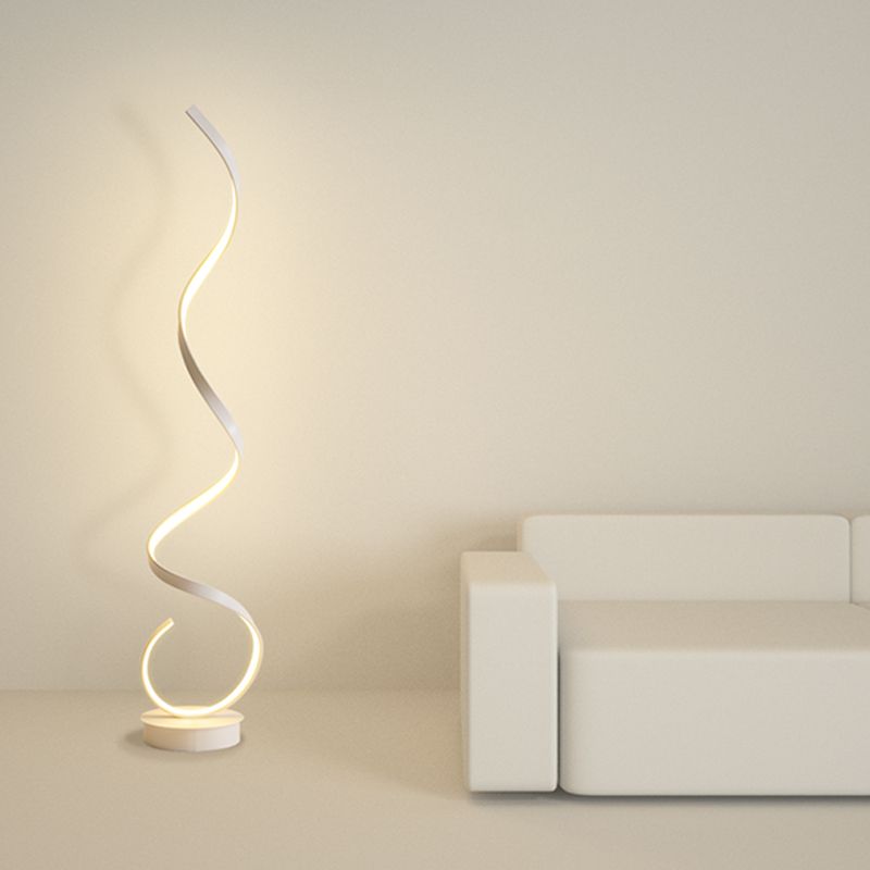 Modern Style Strip Shape Floor Light 1 Light Floor Standing Light with Silicone Shade