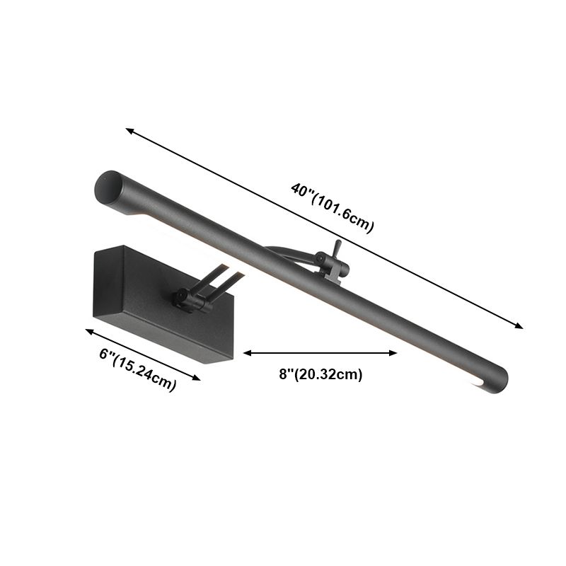 Iluminación de pared lineal estilo moderno 1 luces de apliques de tocador de luz en negro