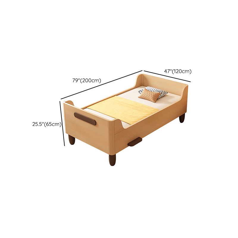 Solid Wood Convertible Crib Scandinavian Nursery Bed with Mattress