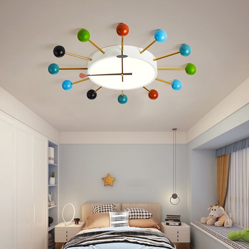 Modern Flush Light Sputnik Ceiling Lighting in Multi-Color for Children's Room