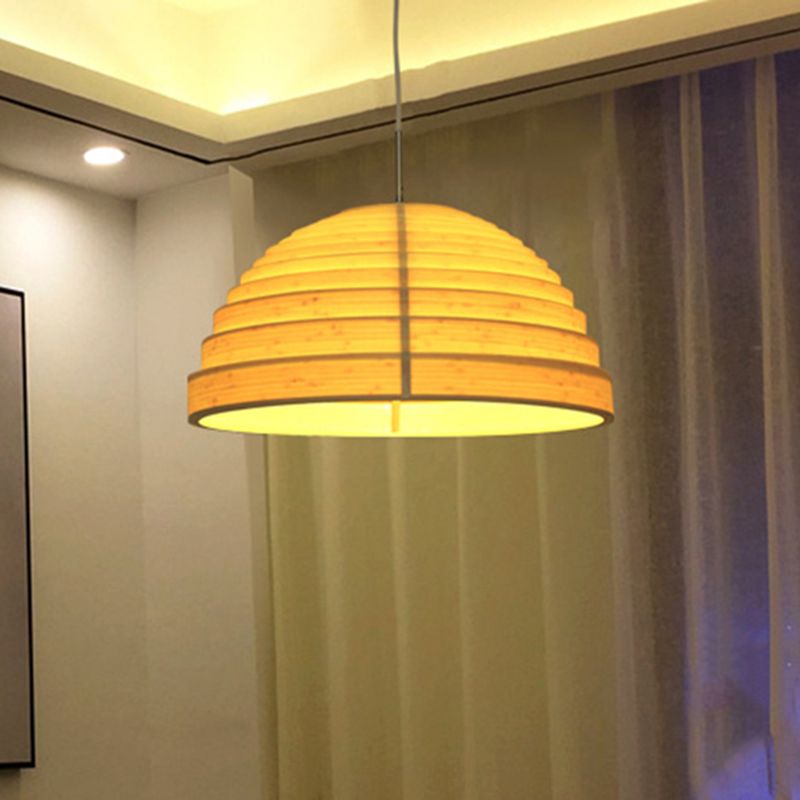 Luz de colgante de techo abovedado 1 beige liviano iluminación para comedor