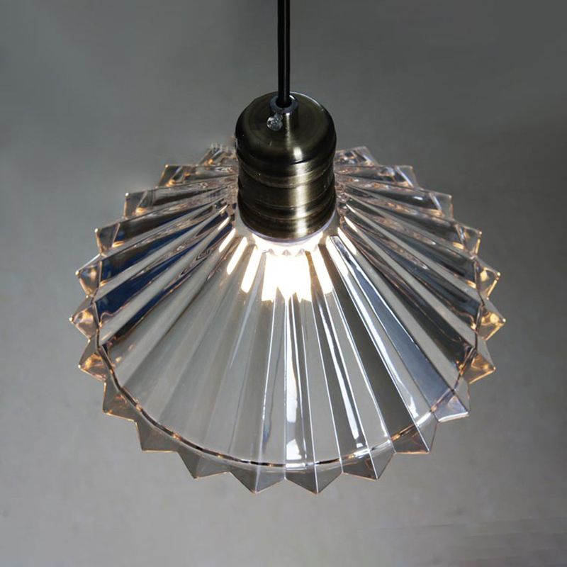 Glass Industrial Loft Pendant Light 1-Light Hanging Ceiling Light for Dining Room