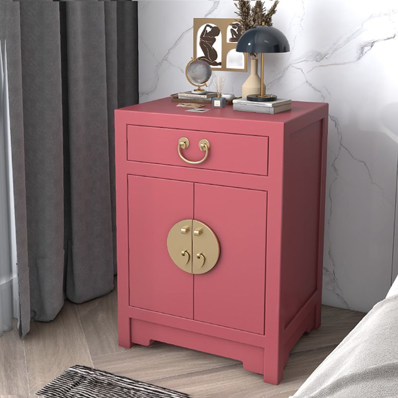 Solid Wood Nightstand with Cabinet 27.5"Tall 1 - Drawer Nightstand