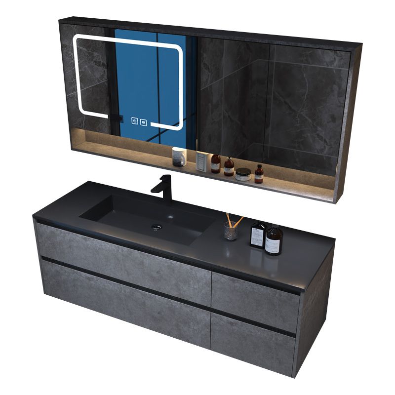 Glam Bathroom Vanity Cabinet Limestone Top with Mirror and Standalone Cabinet Vanity Set