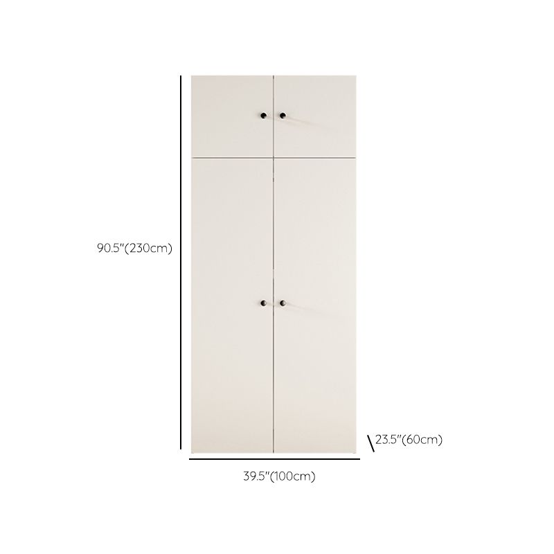 Wooden Kids Closet White Colour Cloth Rod Included Wardrobe Closet with 2 Shelves