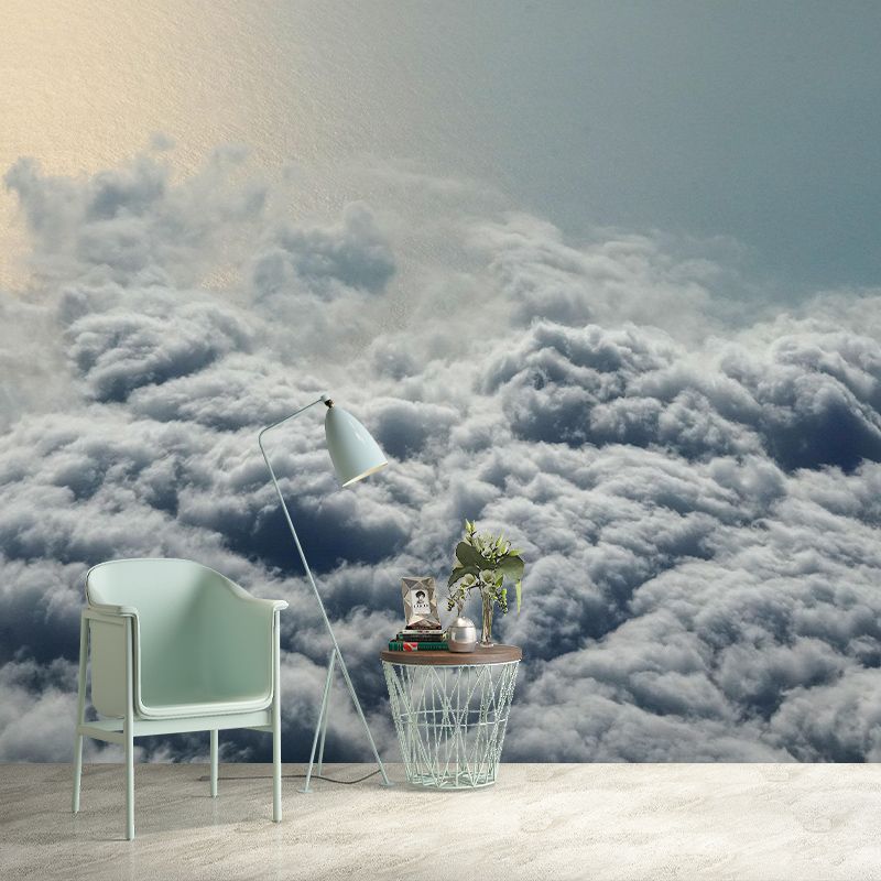 Photography Clouds Wall Mural Stain Resistant Contemporary Sky Wall Mural