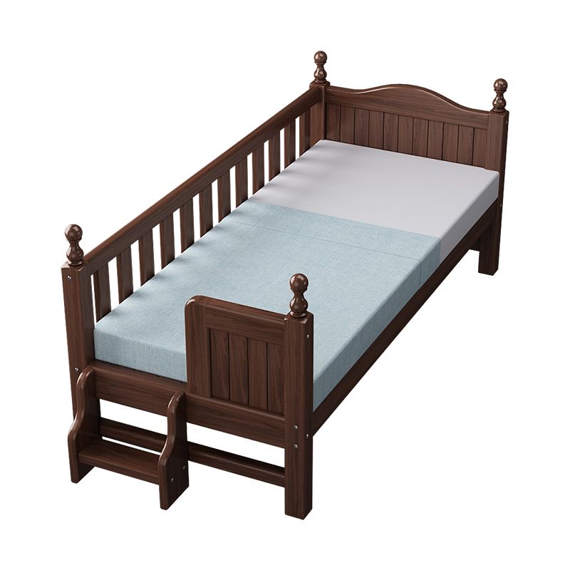 Espresso Wood Baby Crib Traditional Nursery Crib with Guardrail