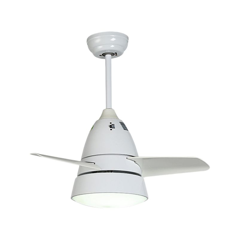 Farmhouse Conic 3-blade hangende ventilatorlamp LED metalen semi-flush mount licht voor woonkamer