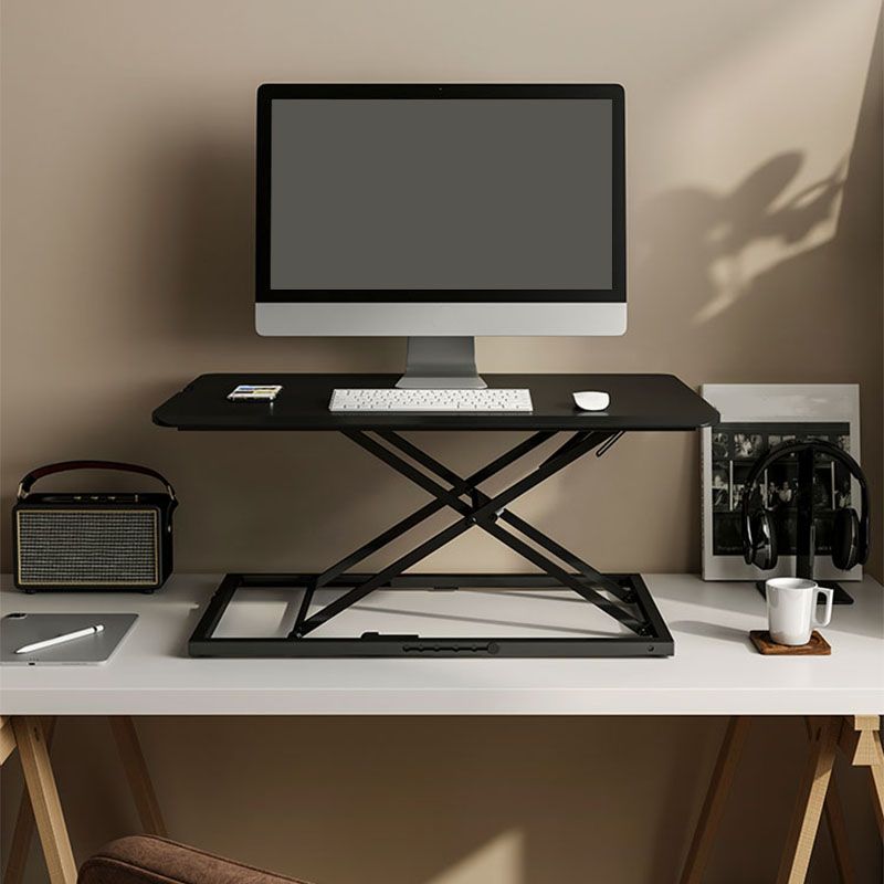 Contemporary Rectangular Shaped Standing Desk Converter Black/White for Office