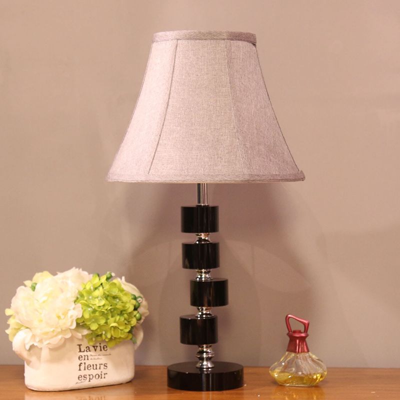 Paneled Bell Crystal Night Lighting Modernist 1-Head White Nightstand Lamp for Bedroom