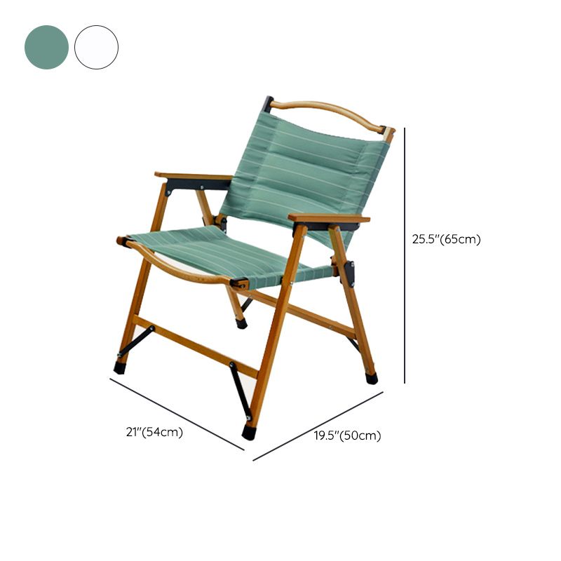 Folding Outdoors Dining Chairs Solid Wood Dining Armchair with Arm