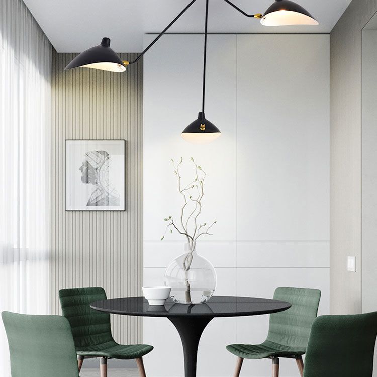 Platypus Ceiling Fixture Postmodern Metal 3-Light Black Pendant Light for Dining Room