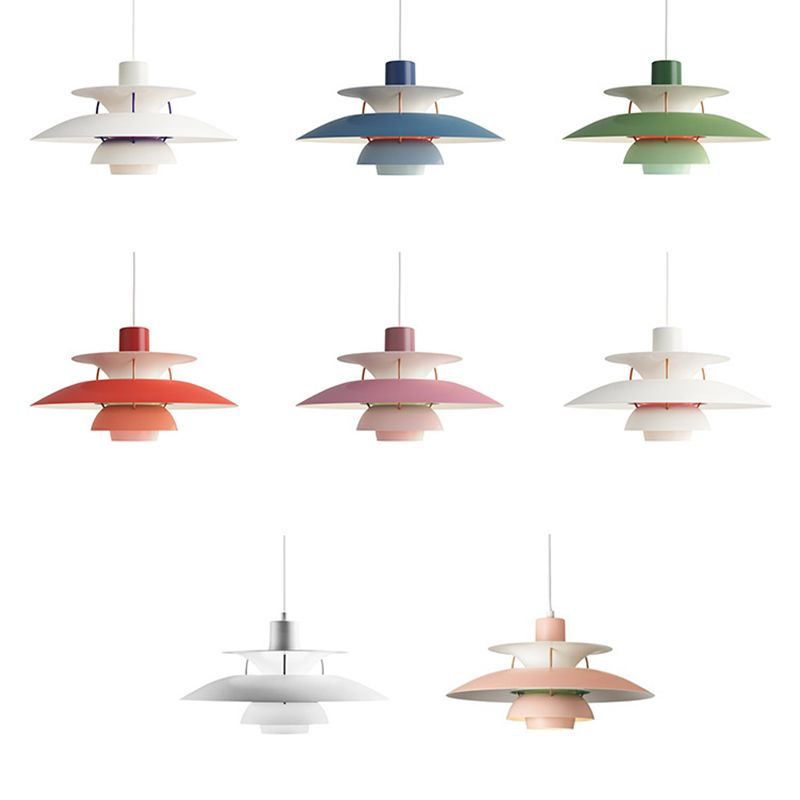 Luminaire pendentif multicouche Macaron Aluminium 1-Light Living Room Hanging Light